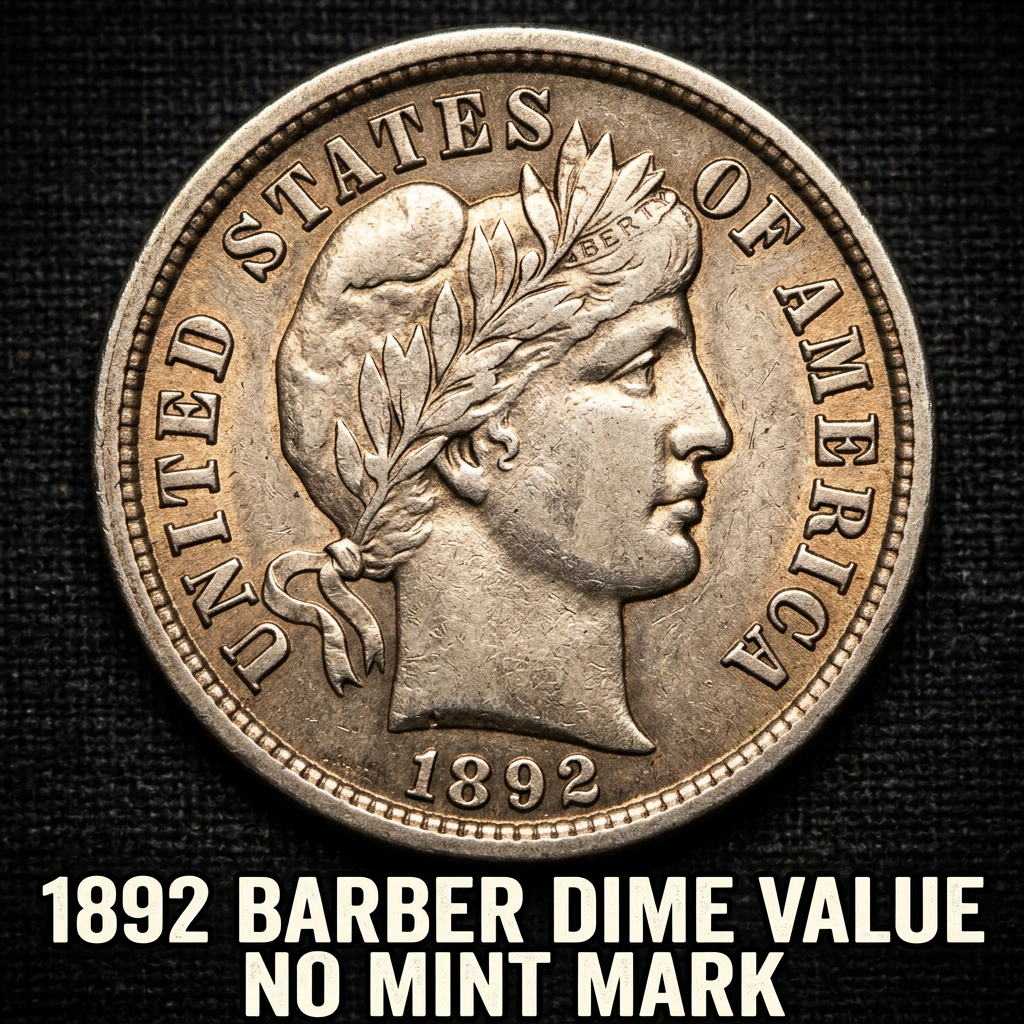 1892 Barber Dime Value With No Mint Mark Information and Price Guide