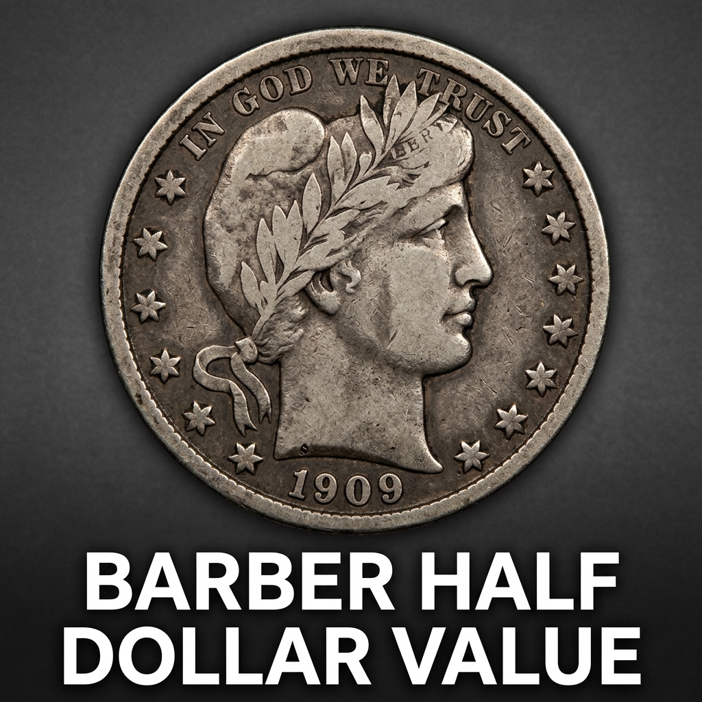 1909 S Barber Half Dollar Value Guide and Price Chart