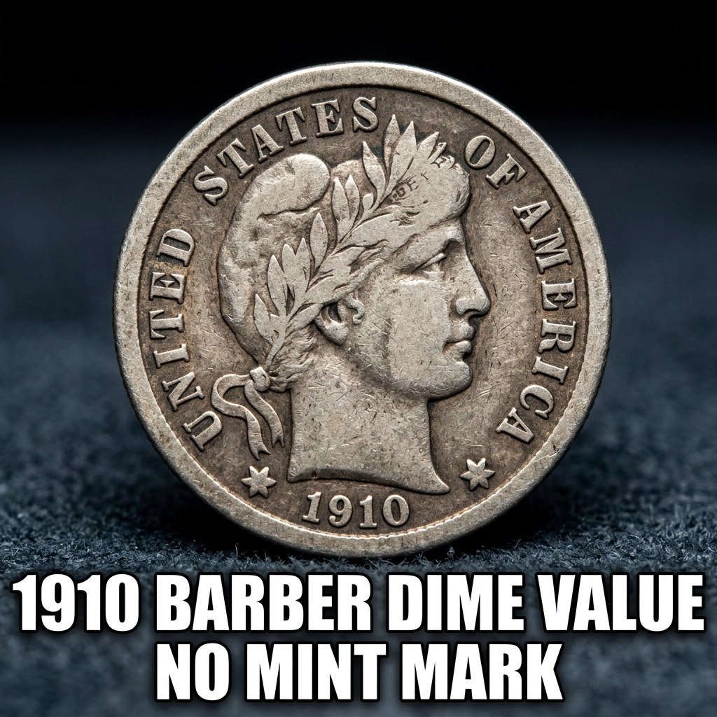1910 Barber Dime Value Guide for No Mint Mark Coins