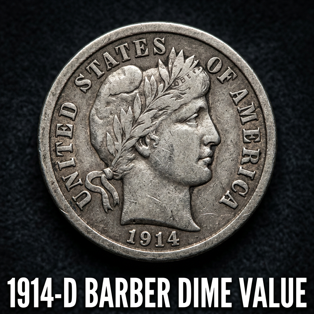 1914 D Barber Dime Value Guide and Price Chart
