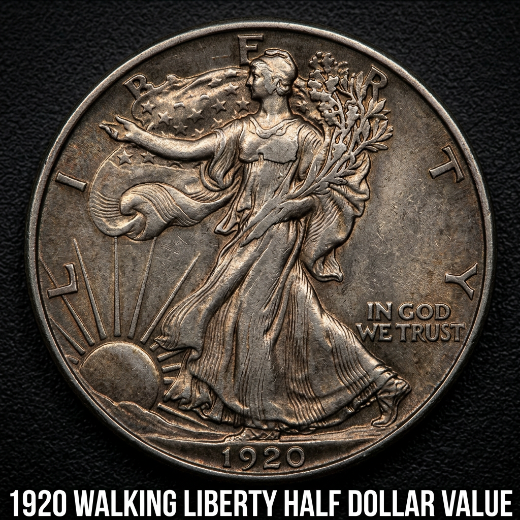 1920 Walking Liberty Half Dollar Value and What It's Worth Today