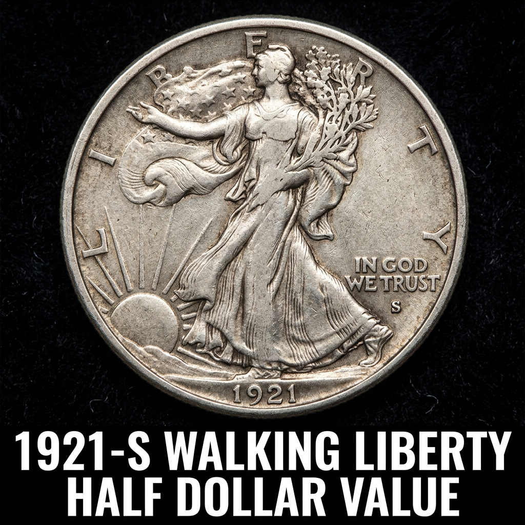 1921-S Walking Liberty Half Dollar Value and Grade Guide
