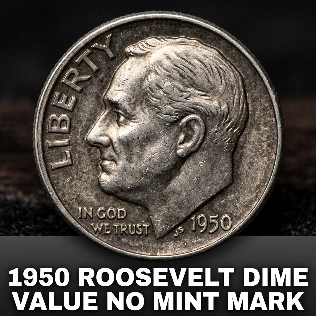 1950 Roosevelt Dime Value No Mint Mark Worth and Rarity Guide