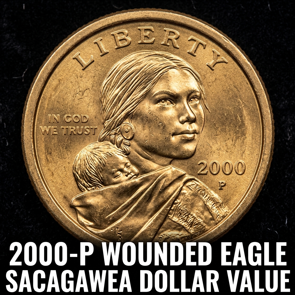 2000 P Wounded Eagle Sacagawea Dollar Value and How Much Your Coin Is Worth Today