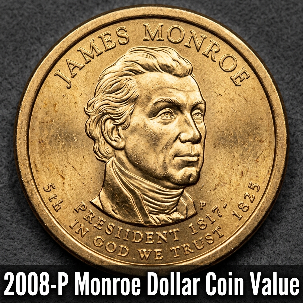 2008 P James Monroe Dollar Coin Value Guide and Rarity Factors
