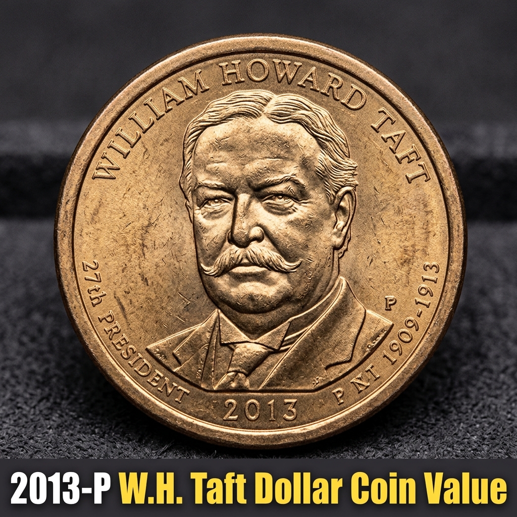 2013 P William Howard Taft Presidential Dollar Coin Value and Rarity Guide