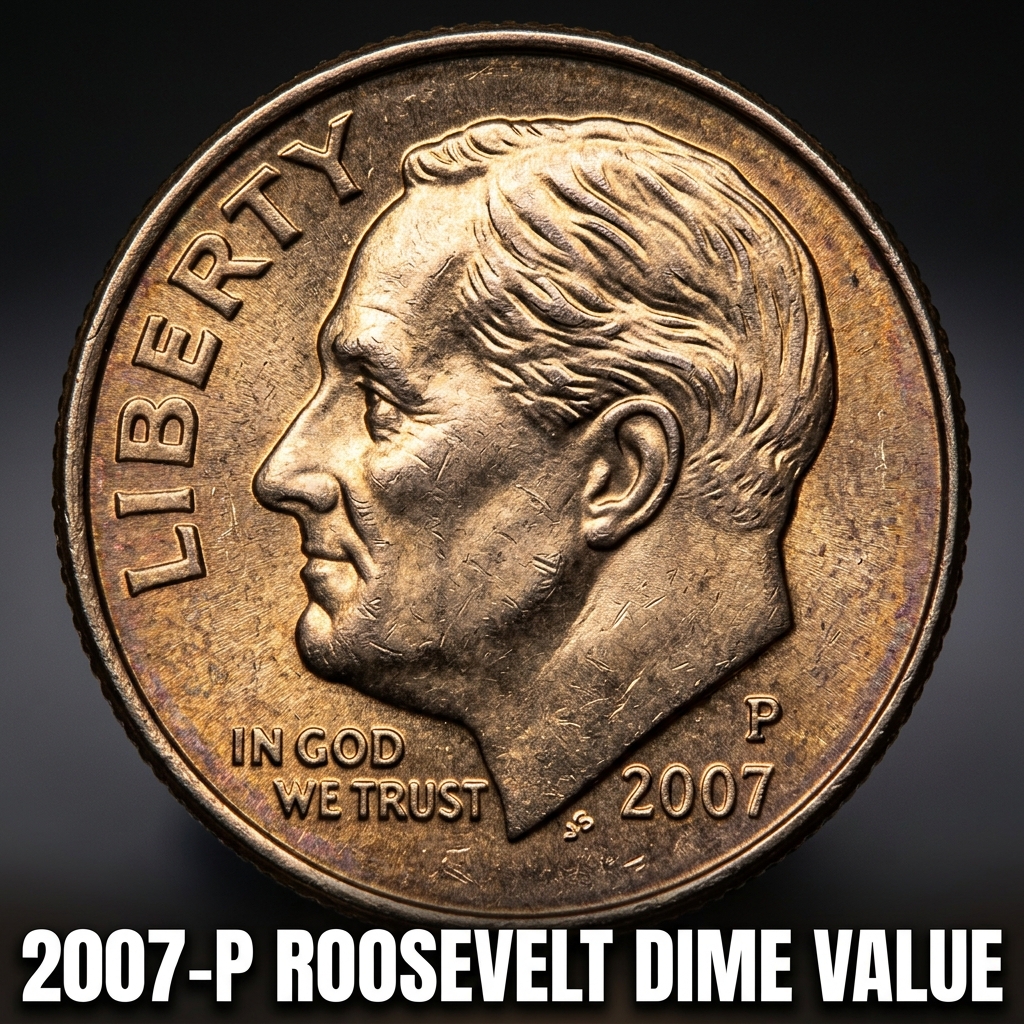 Find out how much your 2007 P Roosevelt Dime is worth today