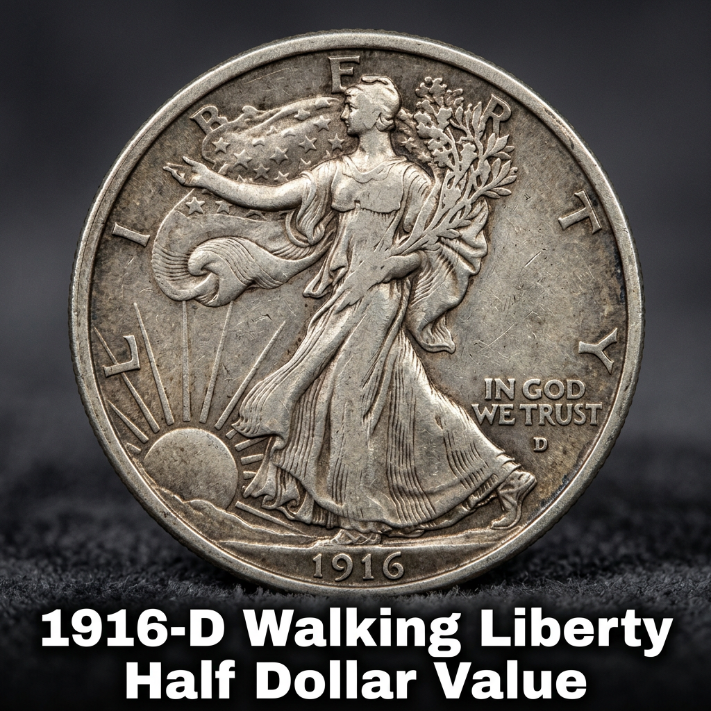 How Much is a 1916 D Walking Liberty Half Dollar Worth Today
